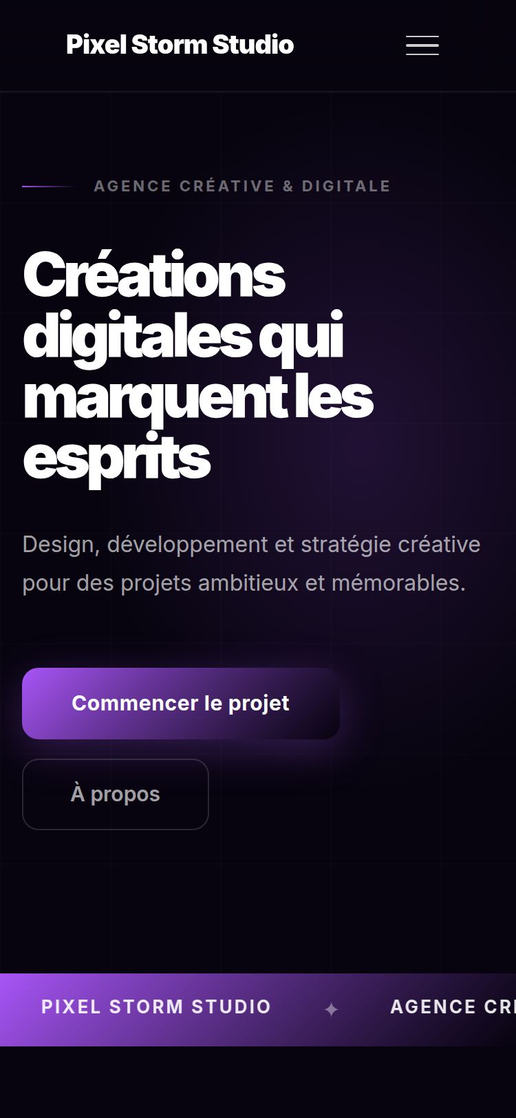 Template Créatif — version mobile