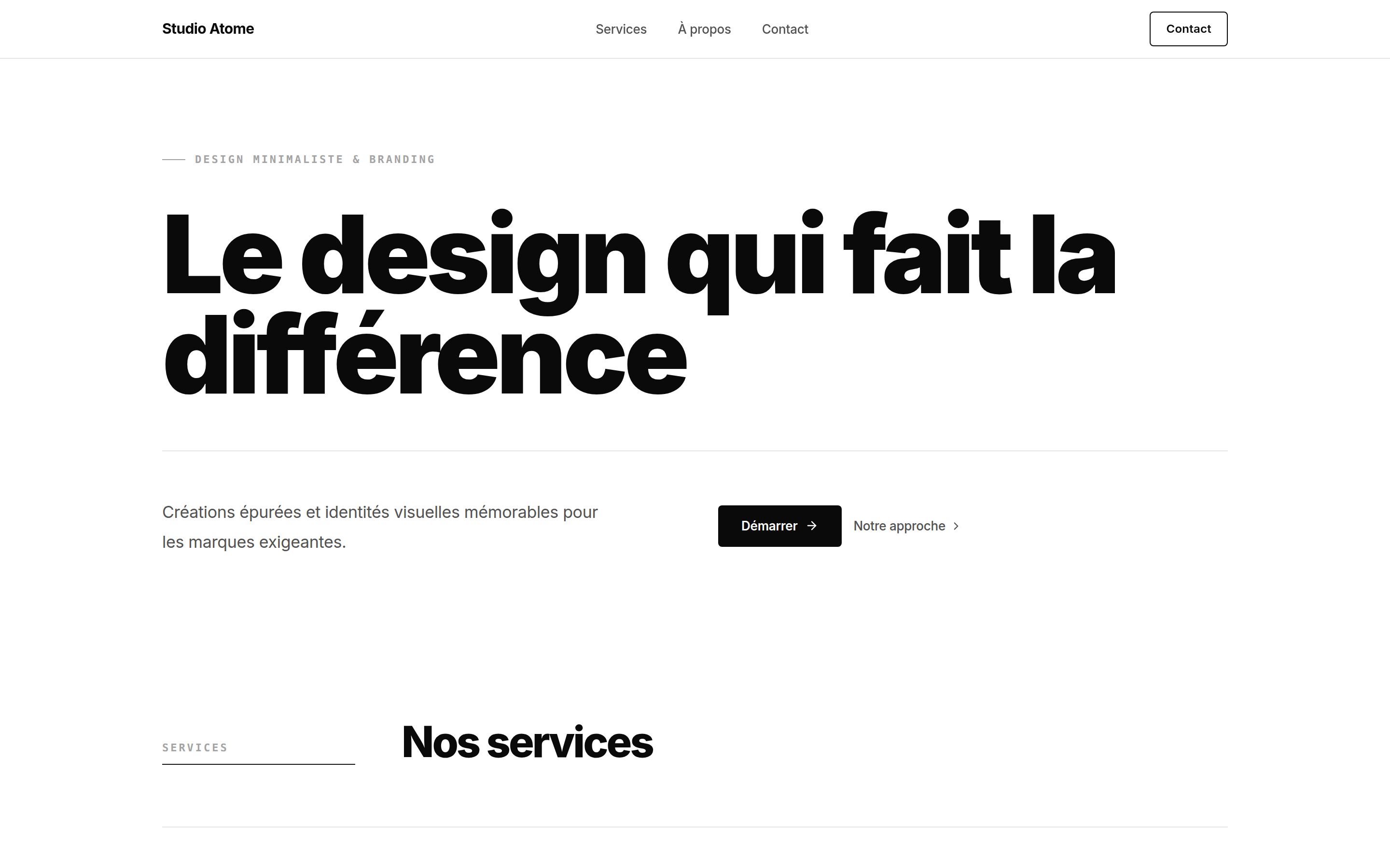 Template Minimal — version desktop