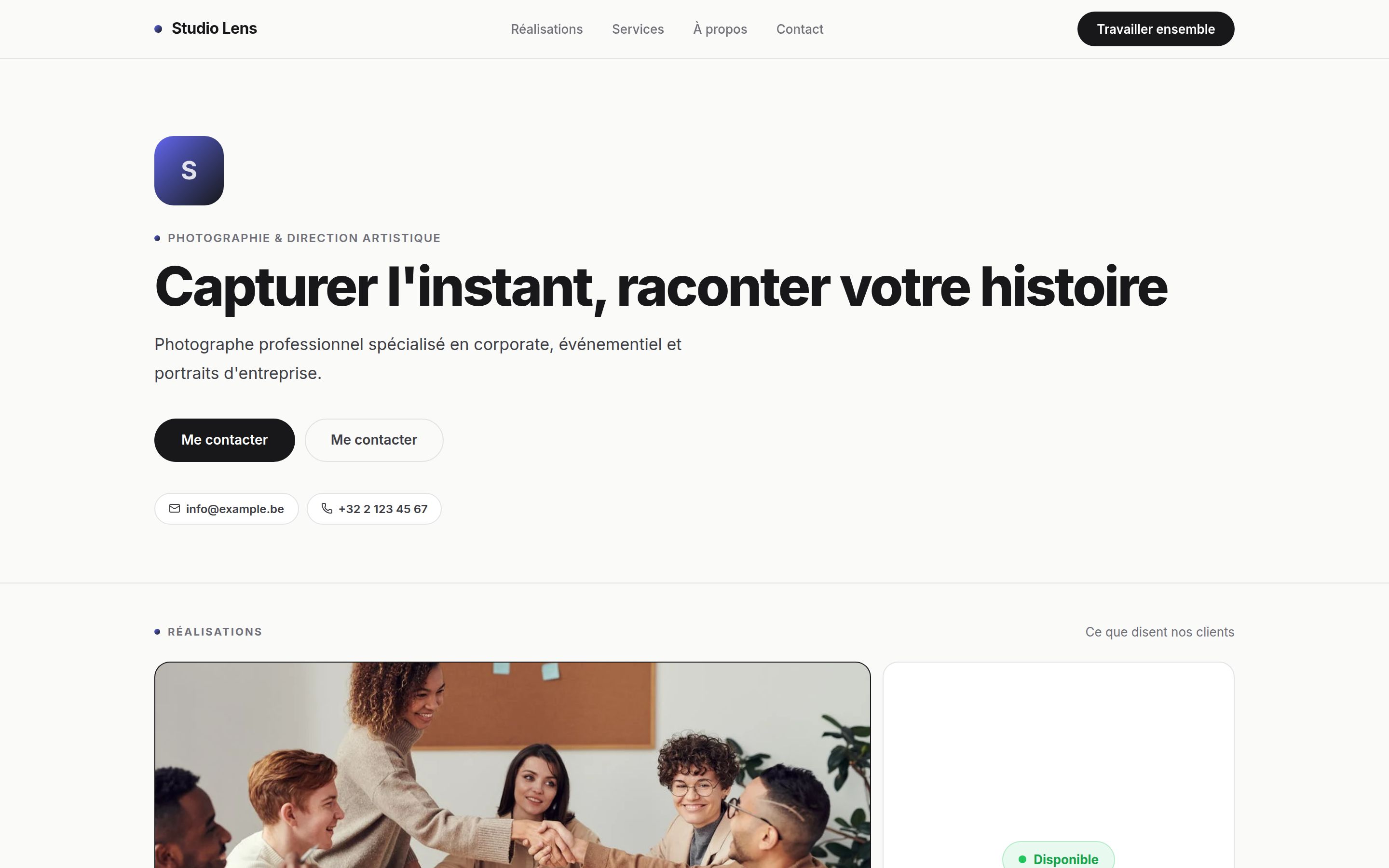Template Portfolio — version desktop